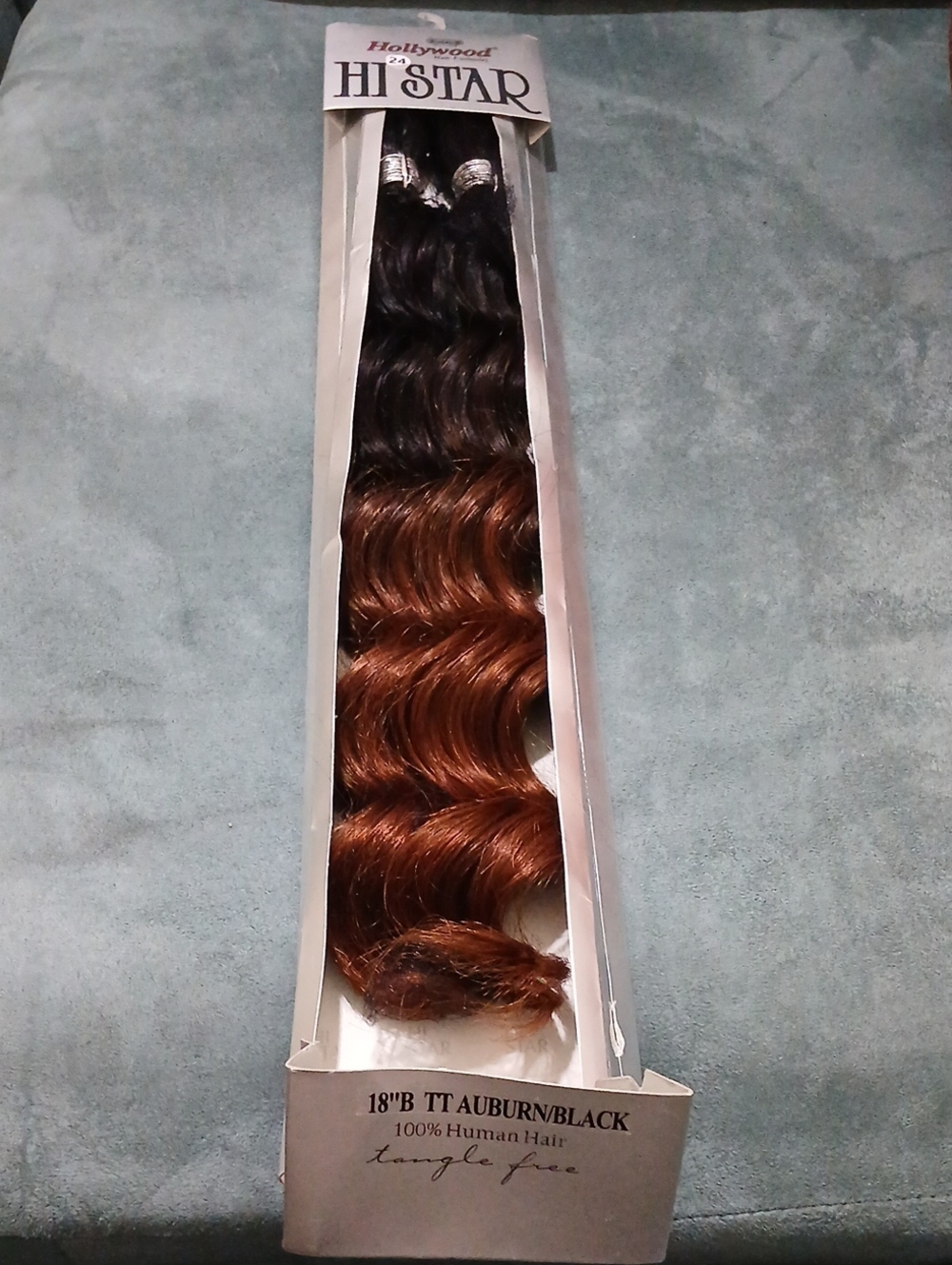 18" Hollywood Hi Star 100% Human Hair For Braiding-2 Pack Auburn Black